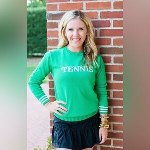 The Bubble, Sweater Tennis, green & white, size M